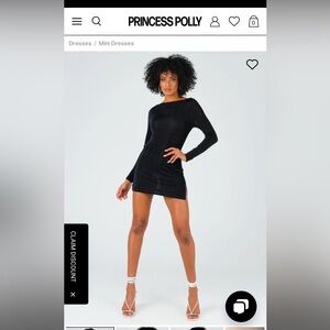 Princess Polly MONTANA MINI DRESS BLACK. Size xs, never worn.